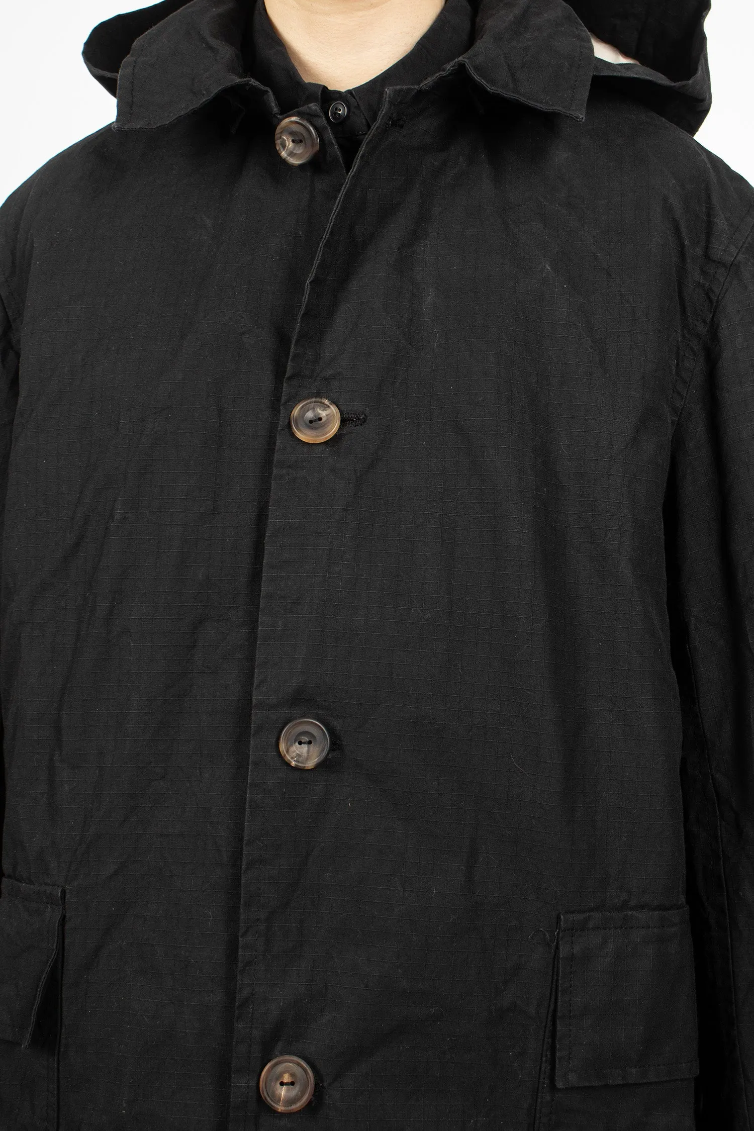 Rain Waxed Coat Selfcheck Black