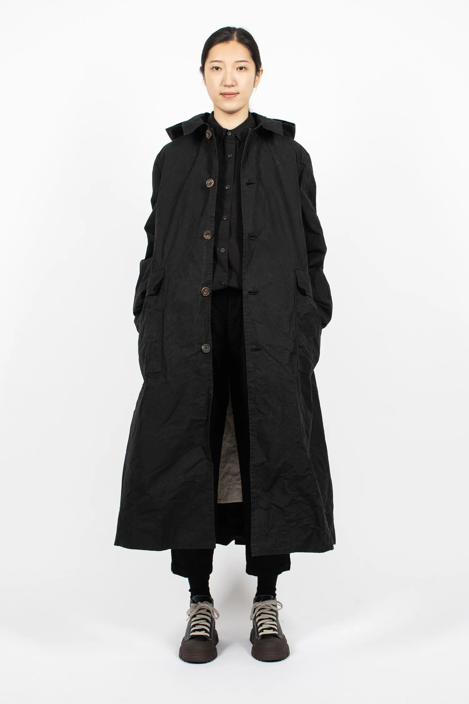 Rain Waxed Coat Selfcheck Black