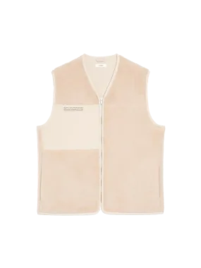 Recycled Wool Fleece Gilet—sand