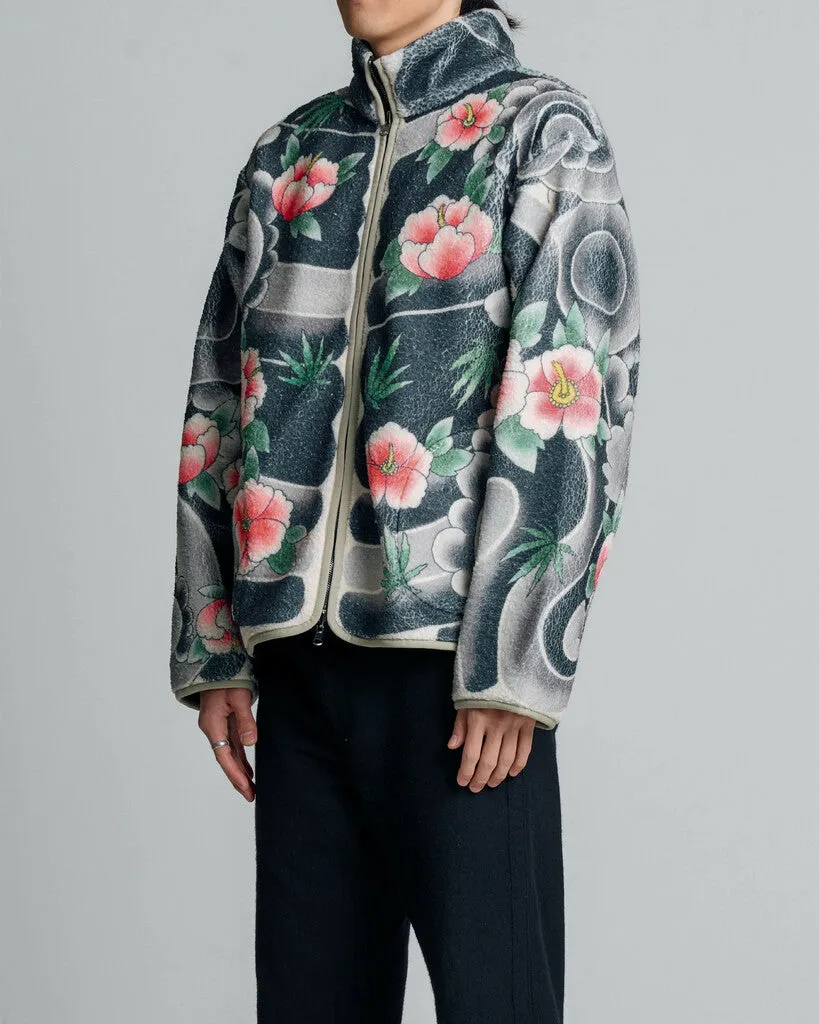 Irezumi-Inspired Reversible Zip-Up Fleece Jacket