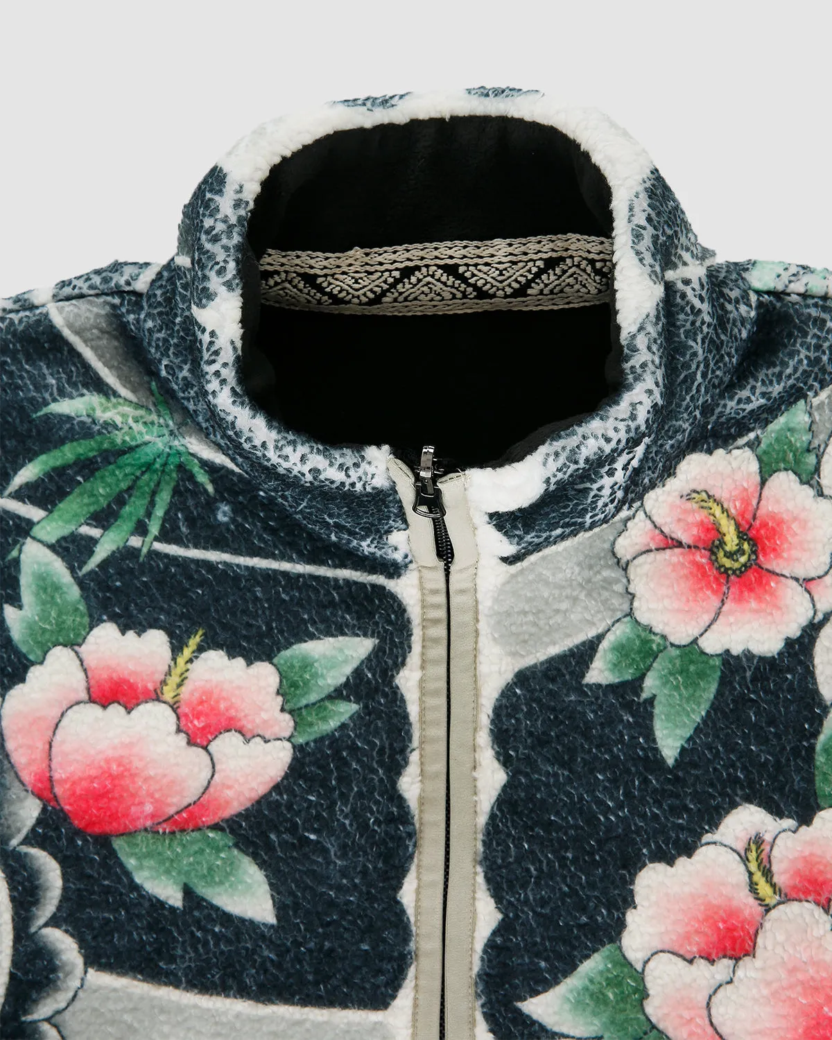 Irezumi-Inspired Reversible Zip-Up Fleece Jacket