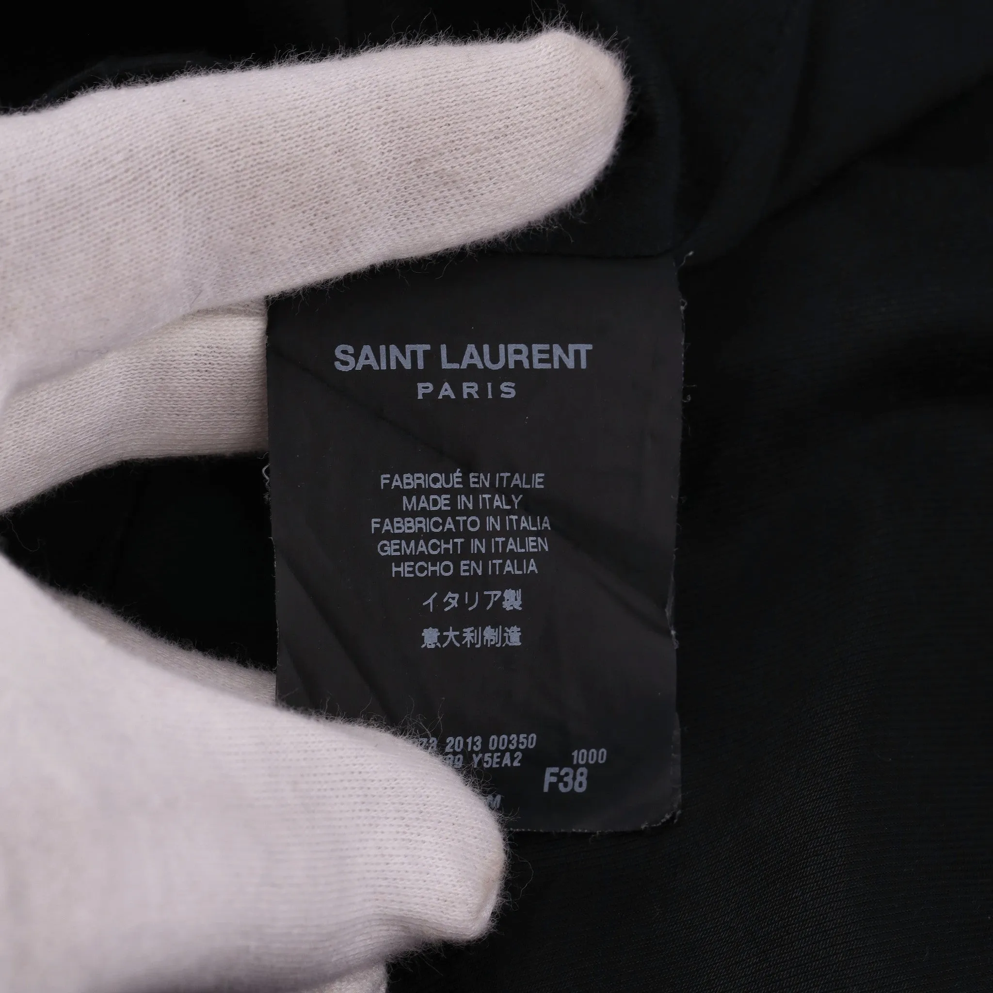 Saint Laurent Motorcycle Lambskin Leather Jacket. Size 38FR