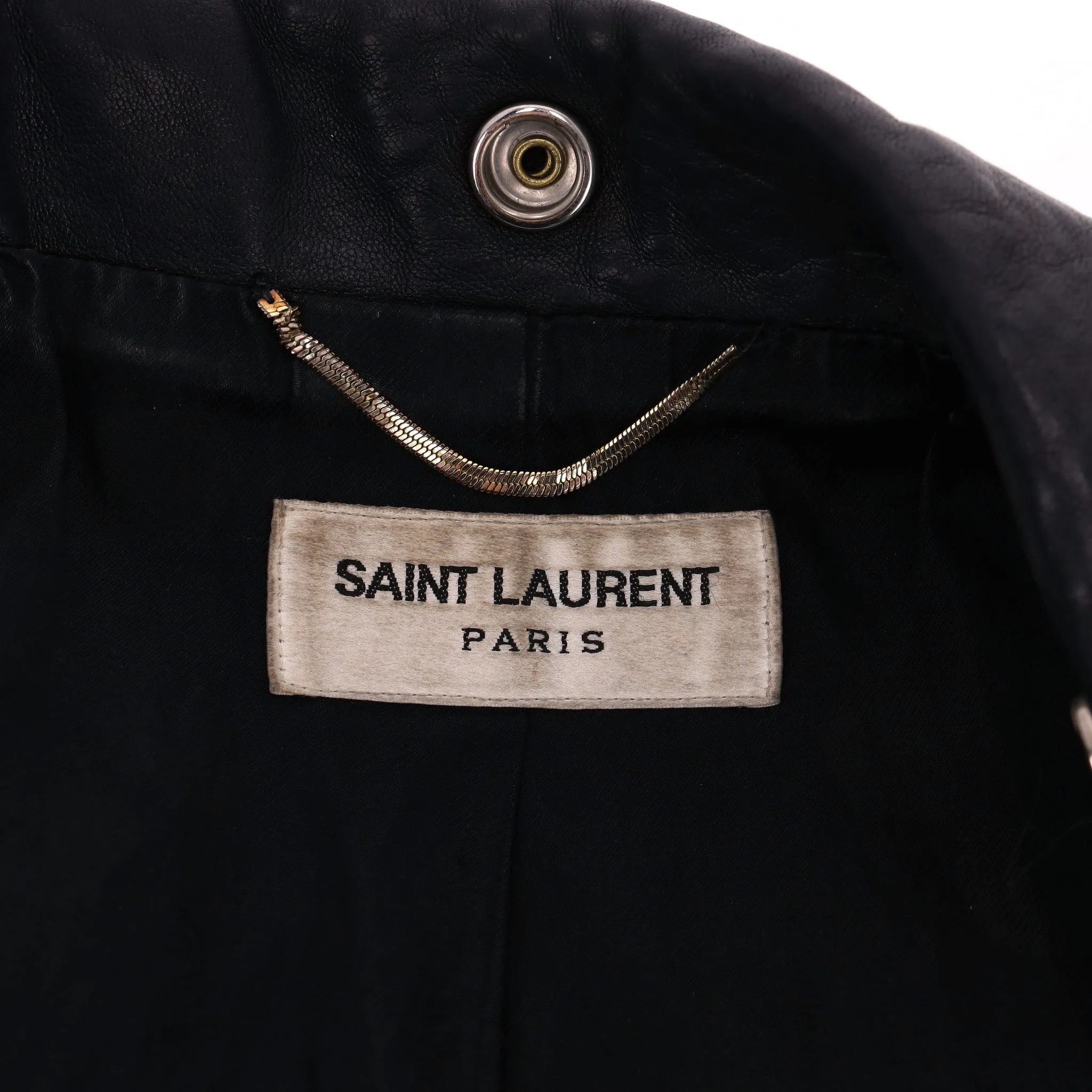 Saint Laurent Motorcycle Lambskin Leather Jacket. Size 38FR