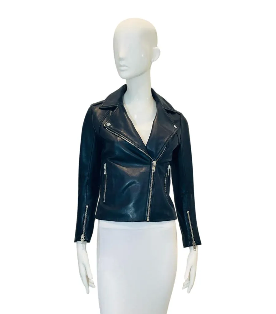 Sandro Leather Biker Jacket. Size 1