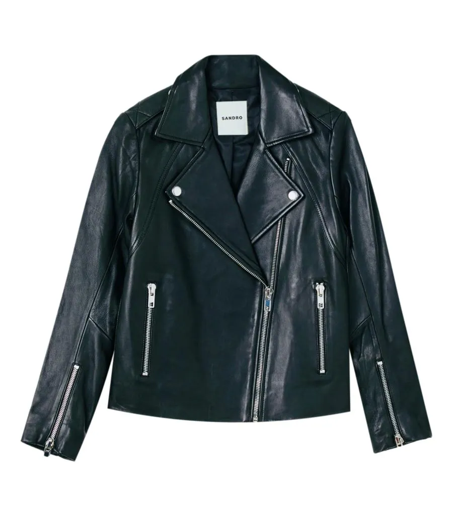 Sandro Leather Biker Jacket. Size 1