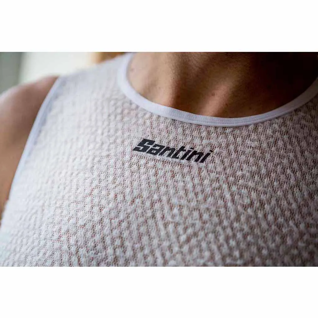 Santini Alpha Winter Sleeveless Baselayer - White