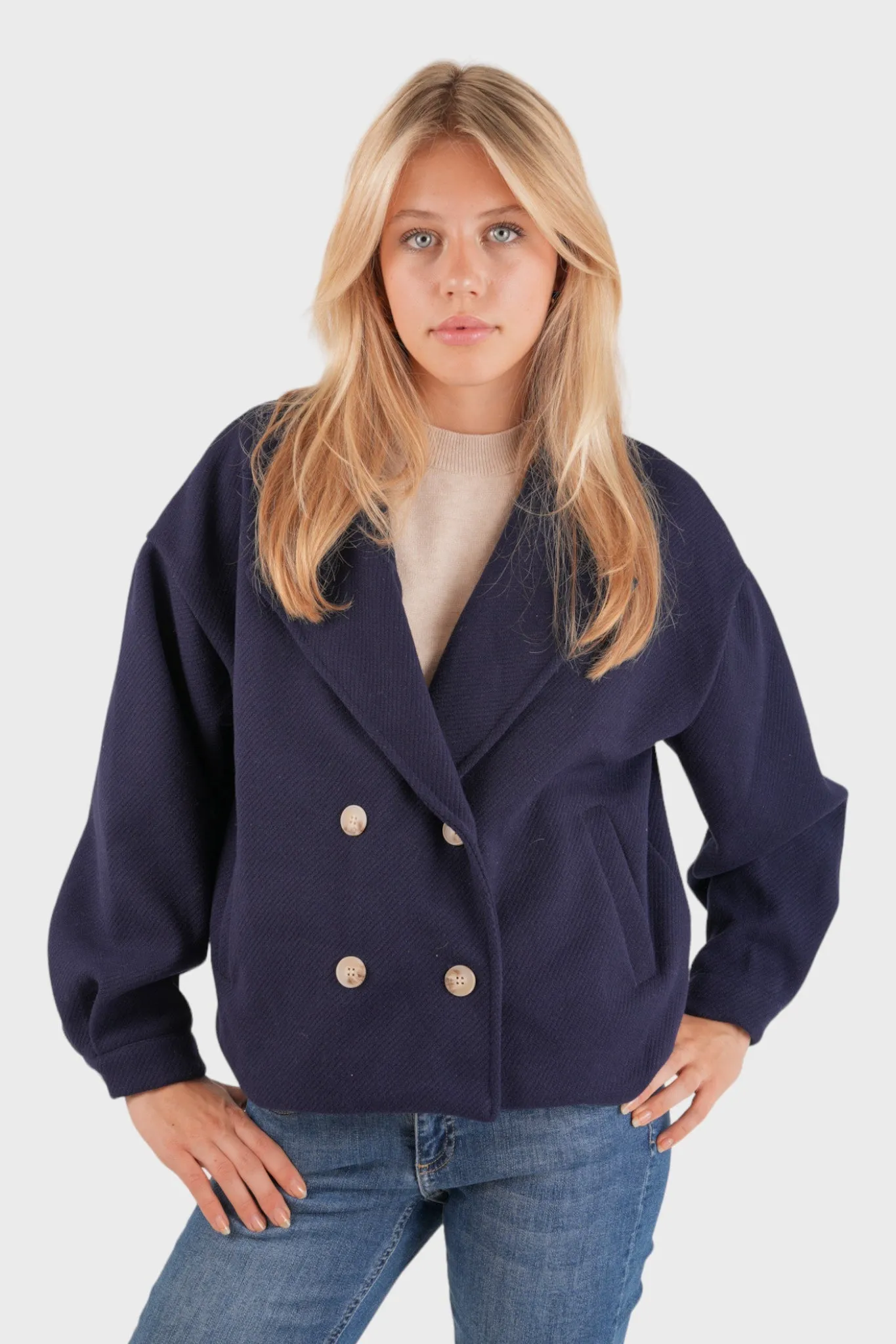 “Scandi” coat blue