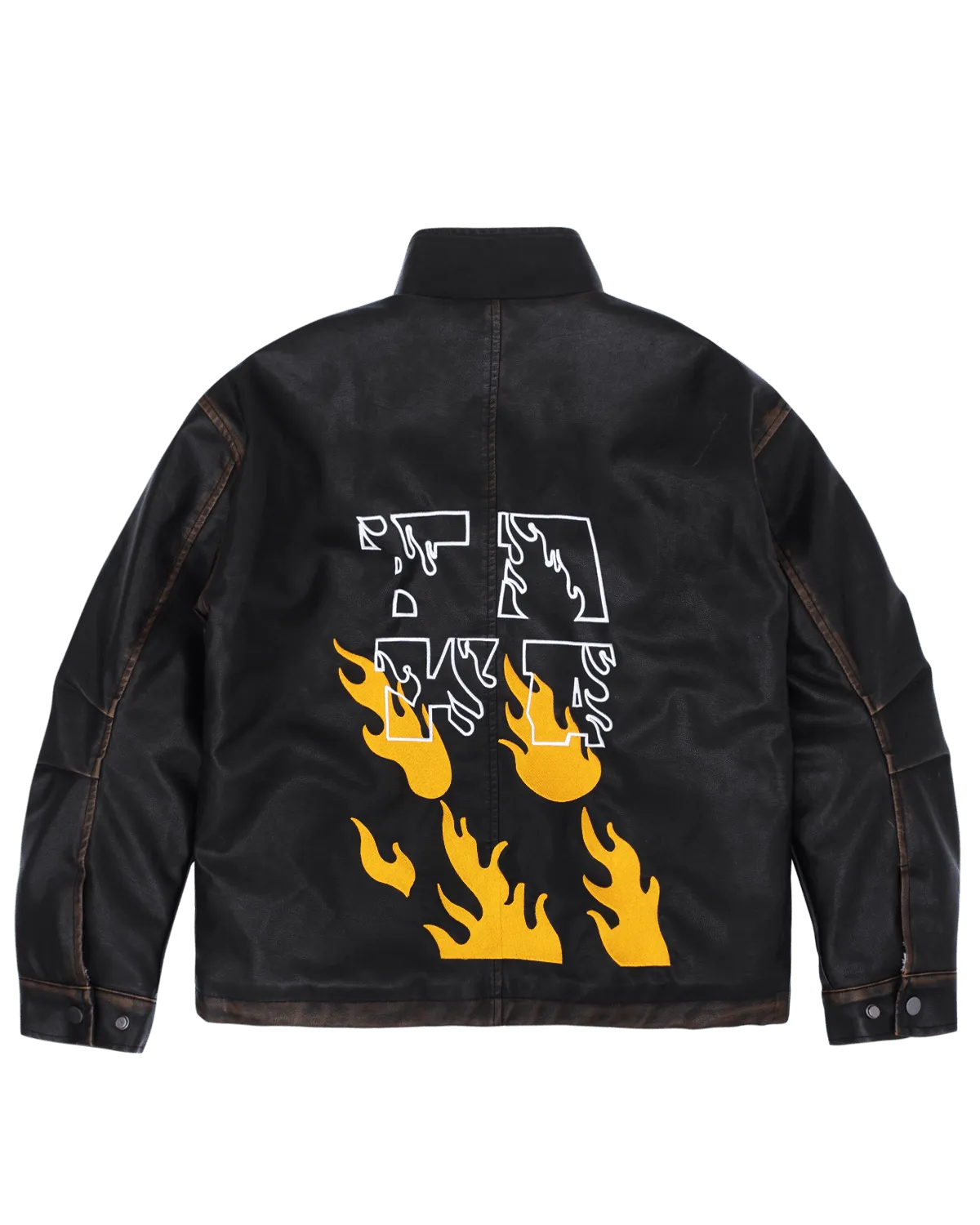 TAKA Original Faded flame Leather Jacket