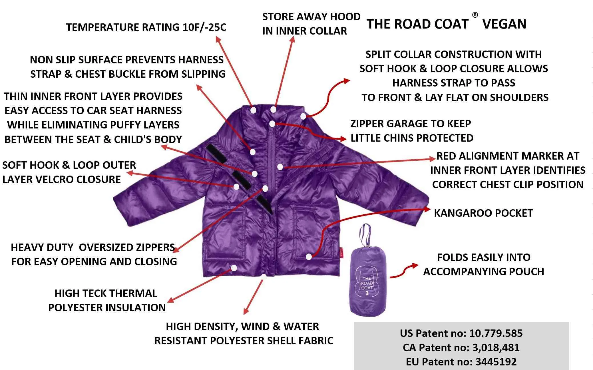 The Road Coat Vegan - Purple