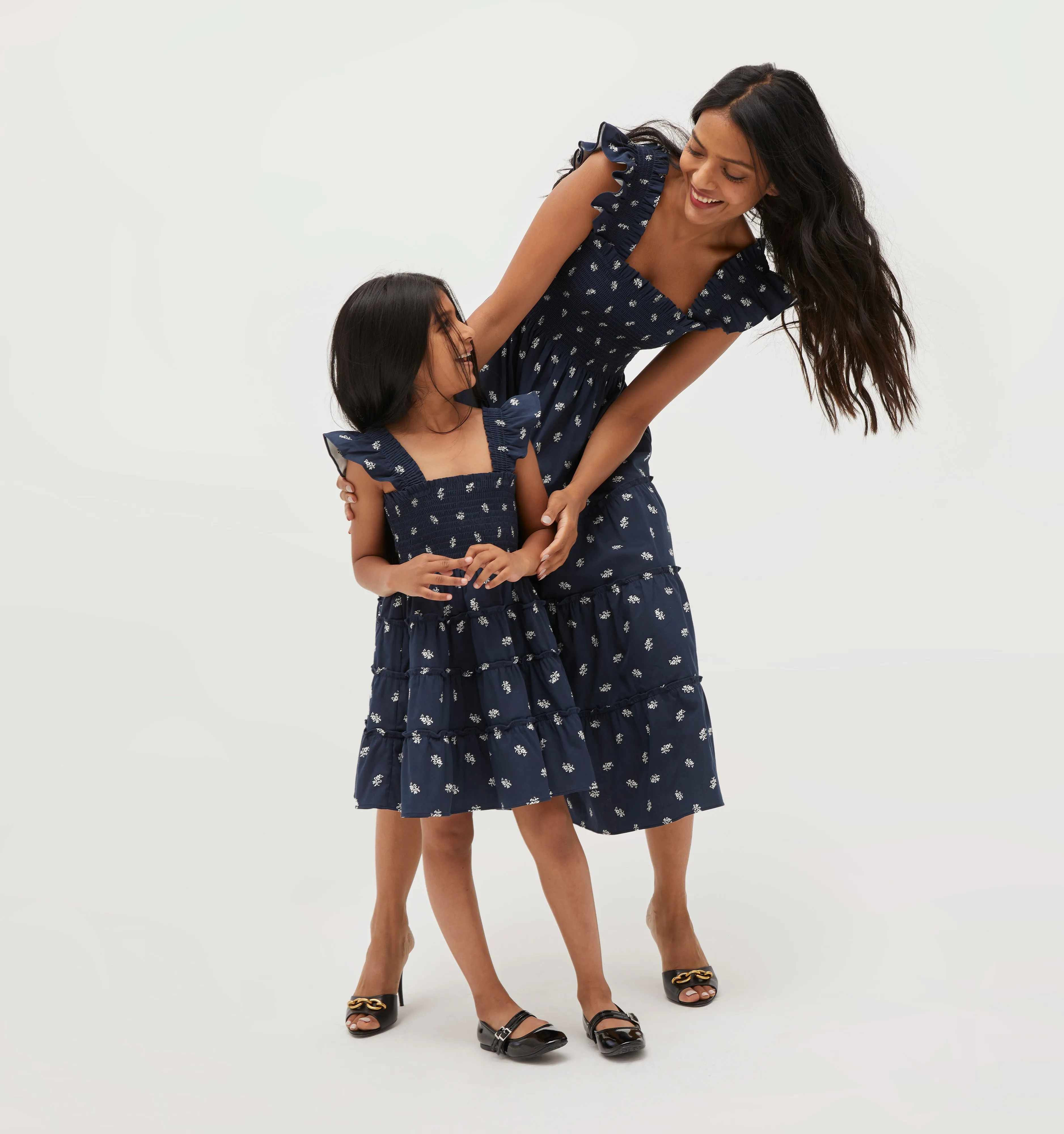 The Tiny Ellie Nap Dress - Navy Autumn Paisley