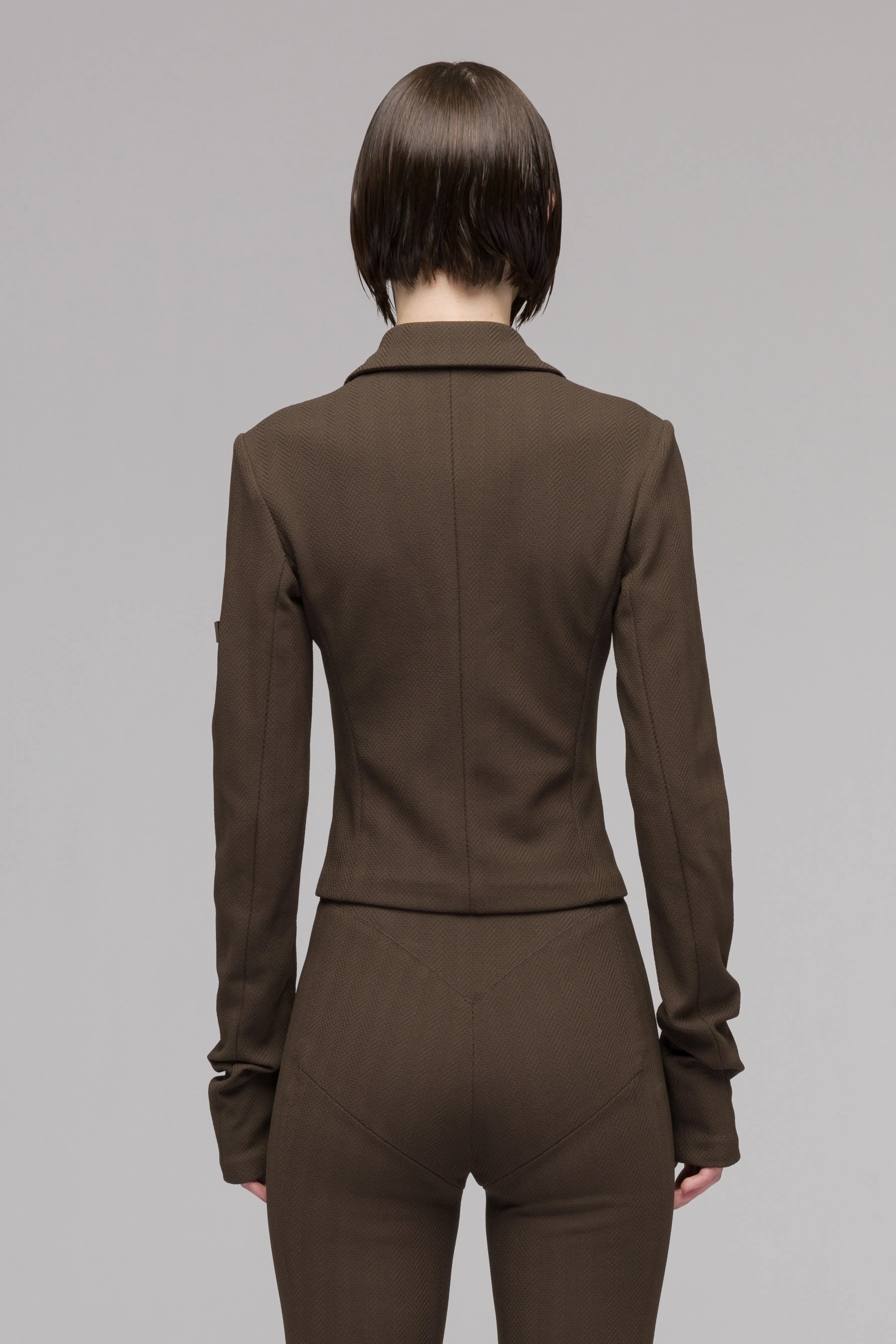 'TRAPEZE' TOO-TIGHT CROPPED SUIT JACKET