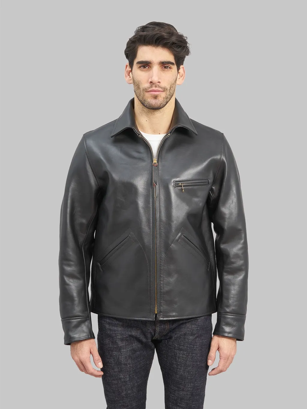 Black Horsehide Leather Jacket - Trophy Clothing Hummingbird Style