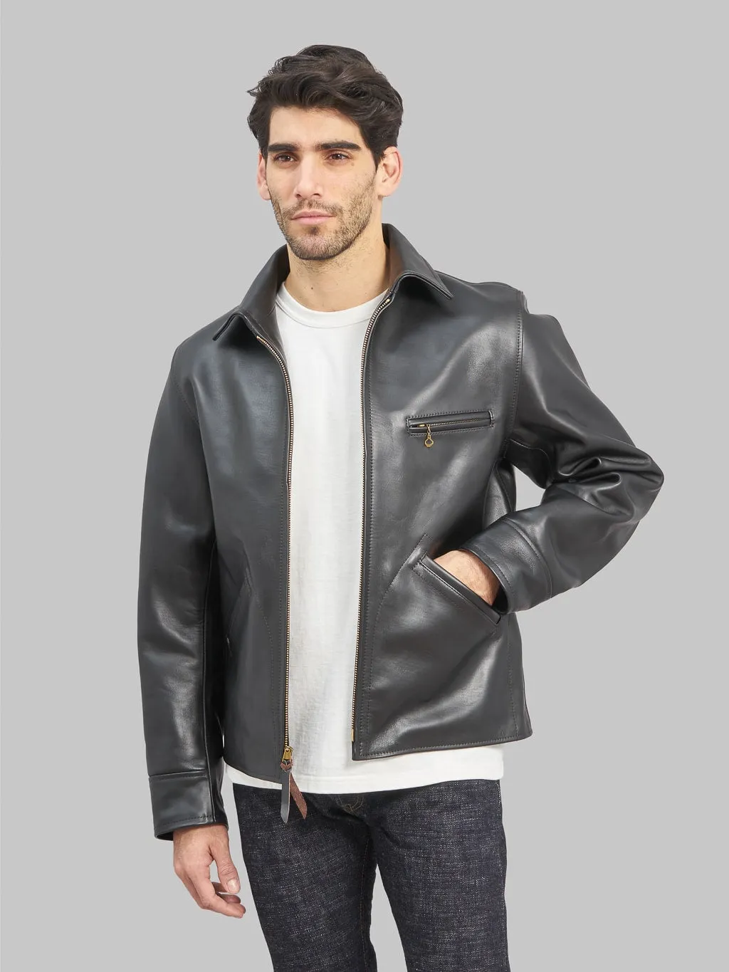 Black Horsehide Leather Jacket - Trophy Clothing Hummingbird Style