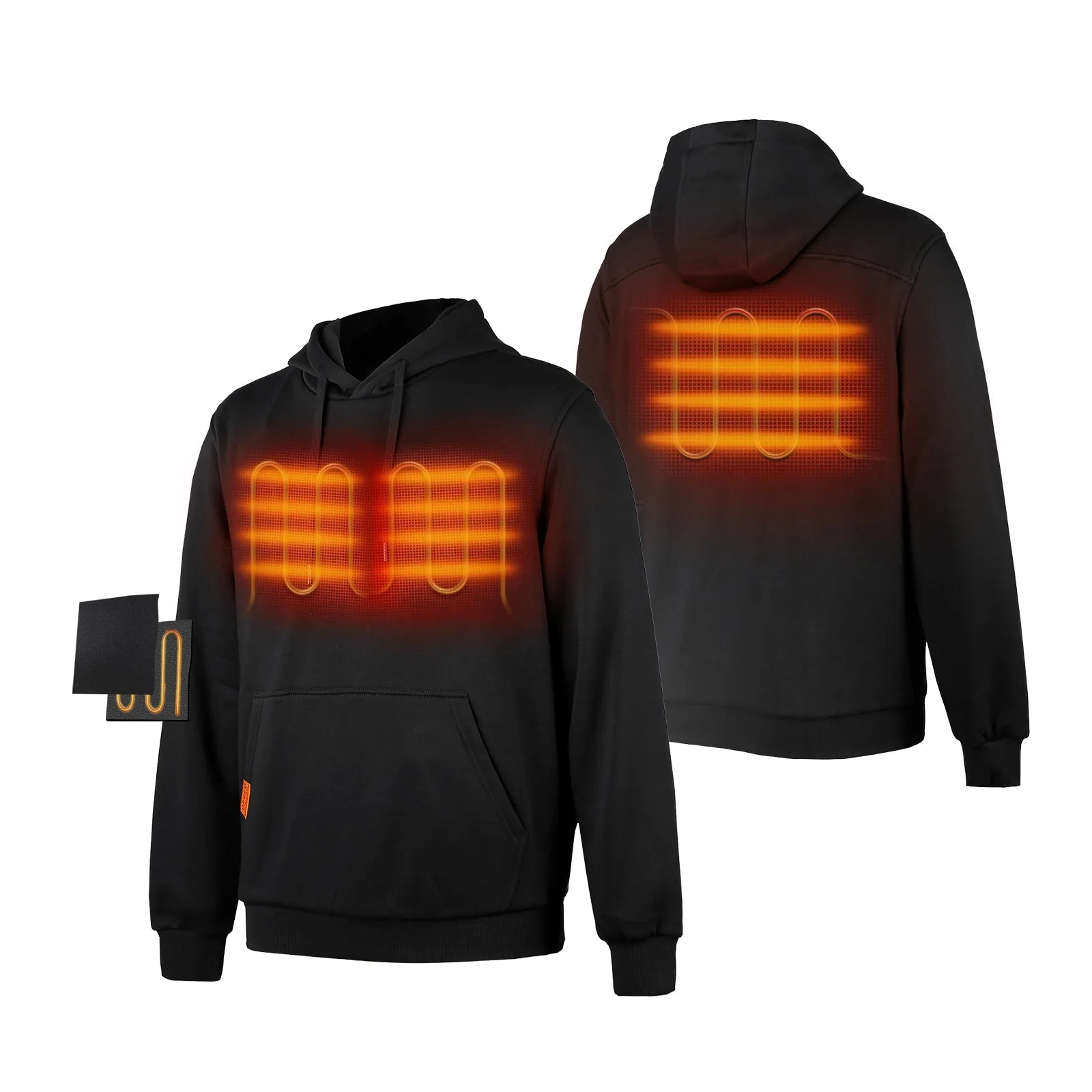 Unisex Heated Pullover Hoodie with Heating on Chests (Apparel Only)