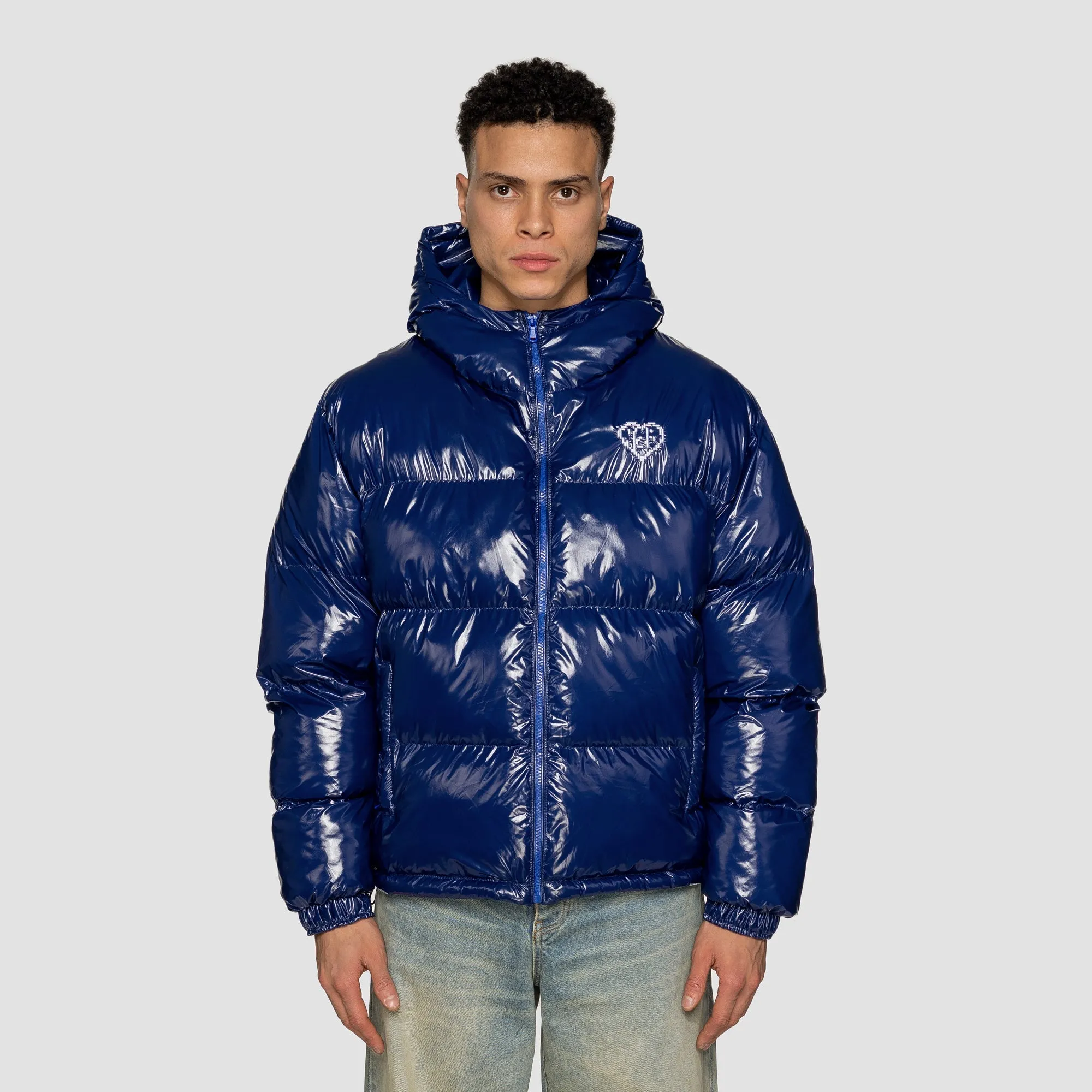 Blue Hooded Verse Logo Puffer - Optimized Title