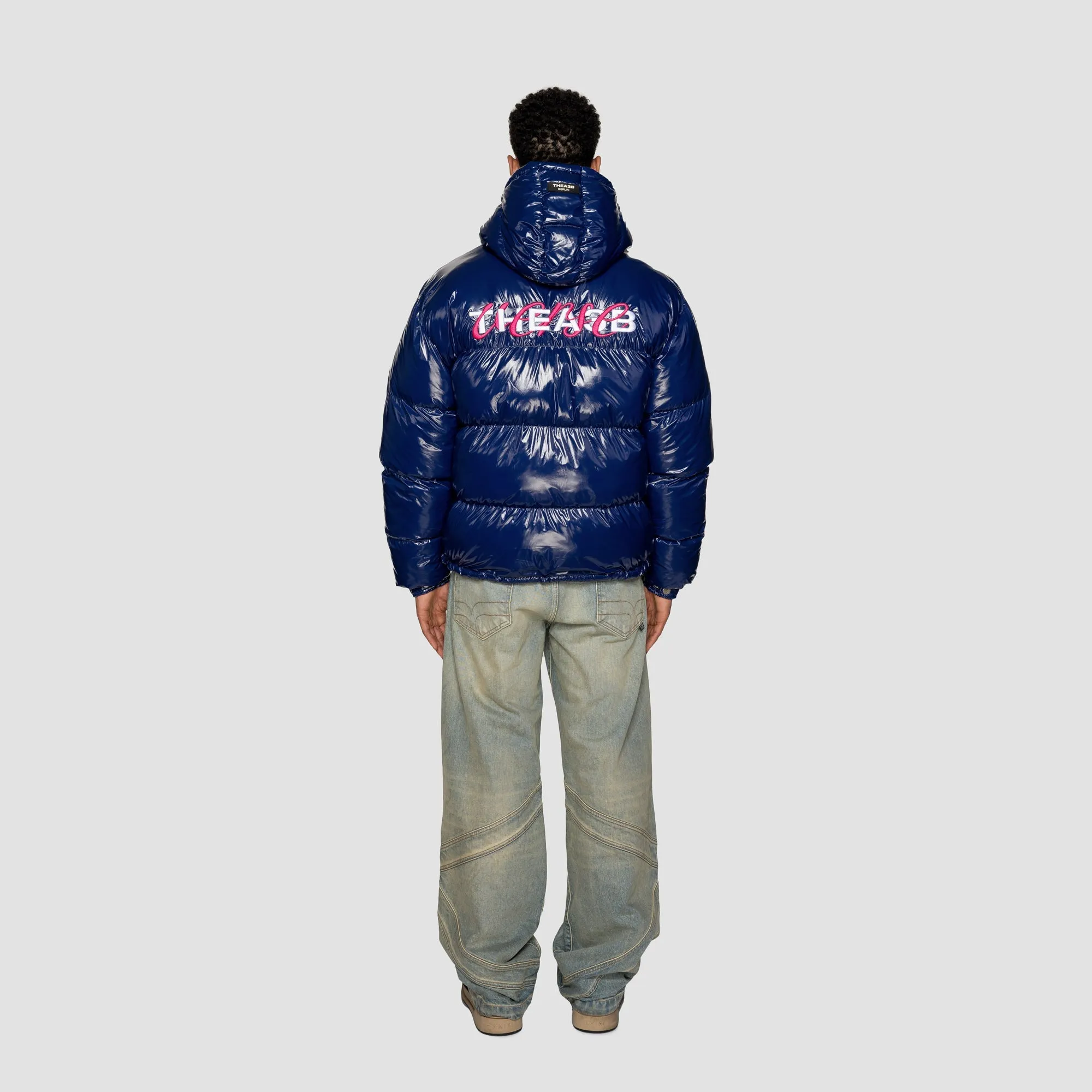 Blue Hooded Verse Logo Puffer - Optimized Title