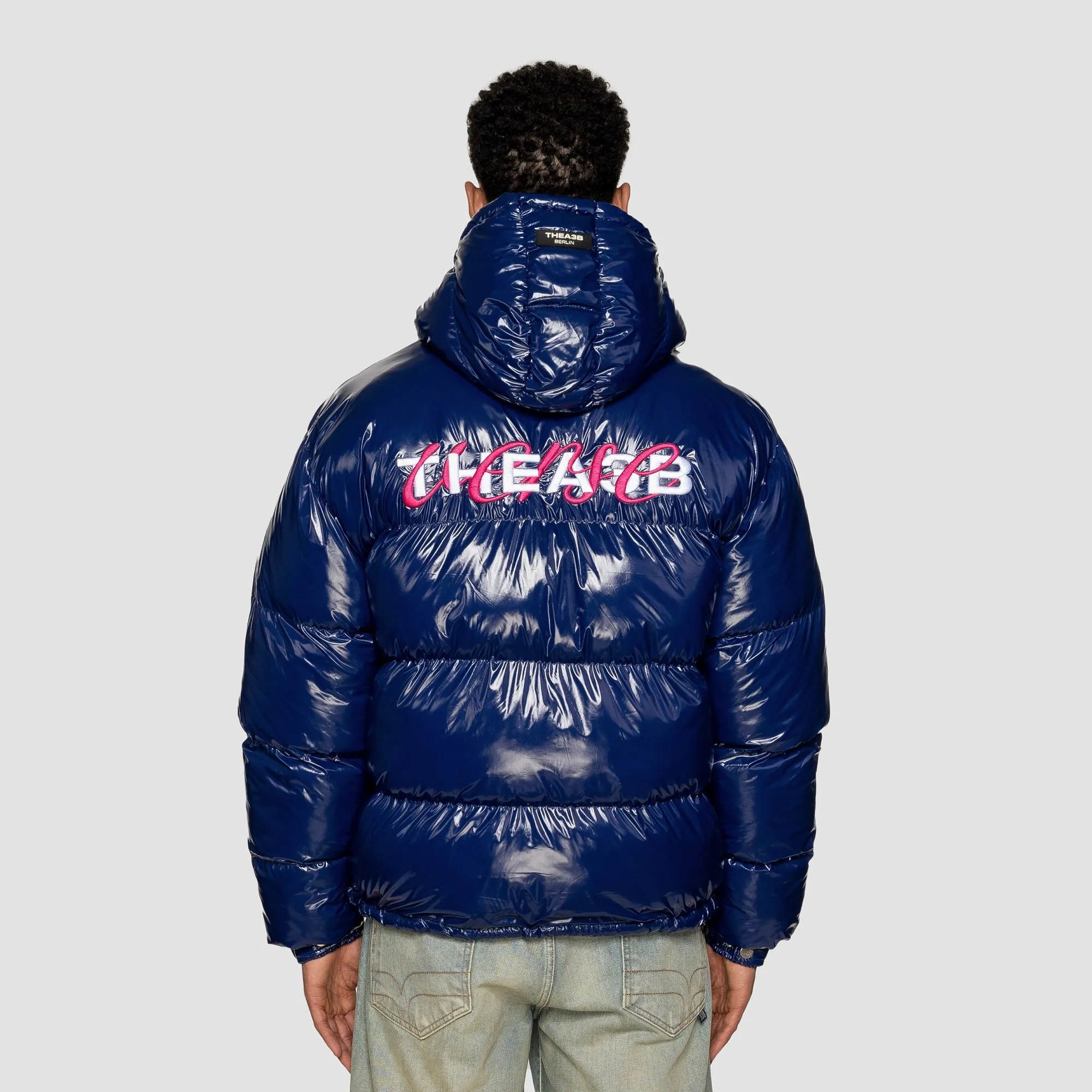 VERSE LOGO PUFFER (HOODED) - BLUE