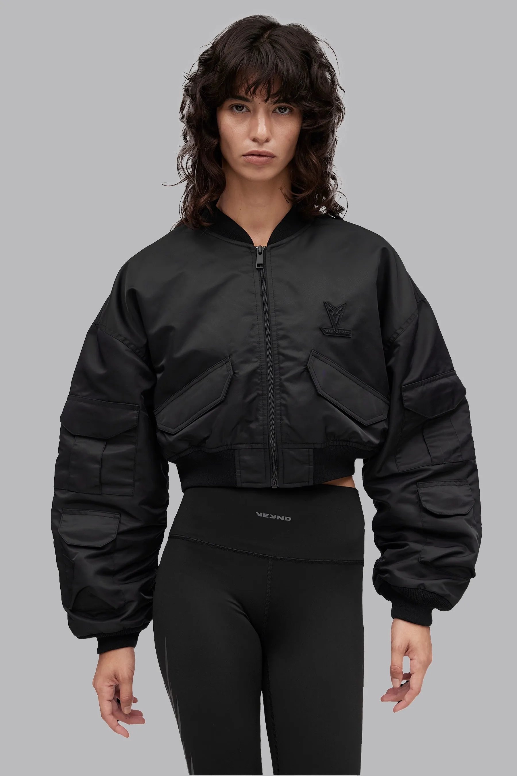 V_FLYTE BOXY BOMBER JACKET - Black