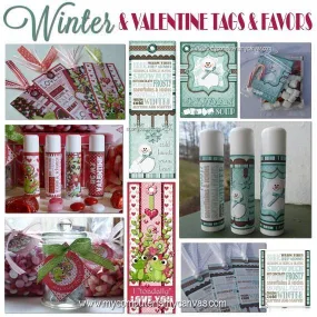 Winter & Valentine Favors & Tags PRINTABLE