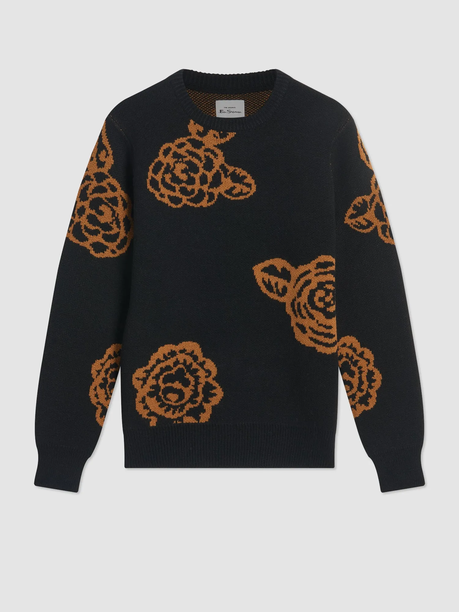 Winter Floral Sweater - Black