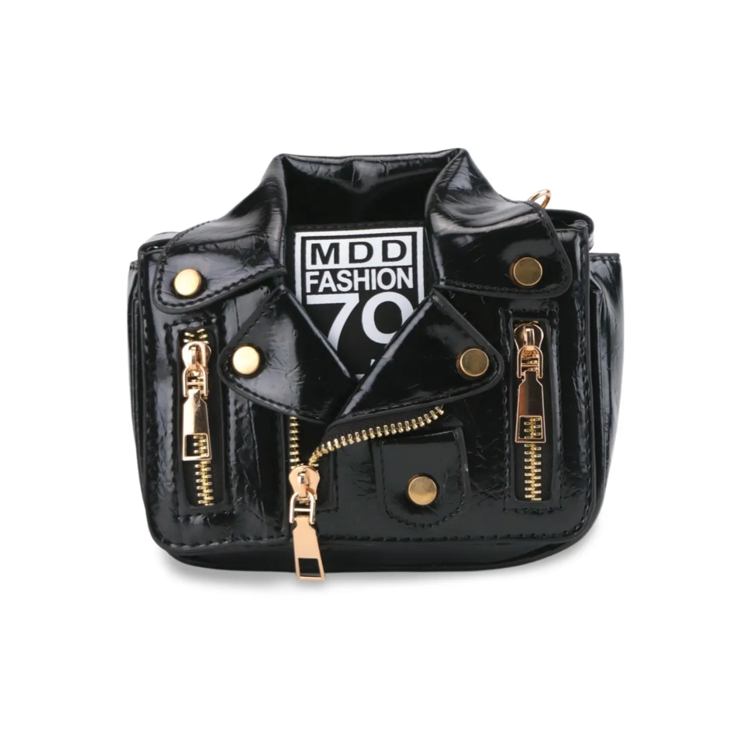 Women's Chic PU Leather Motorcycle Jacket Shoulder Bag