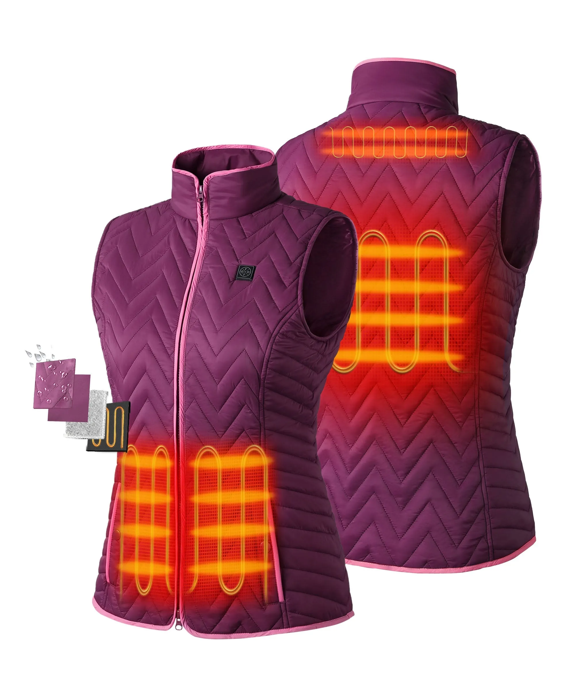 Women's Heated Chevron Quilted Vest (Apparel Only)