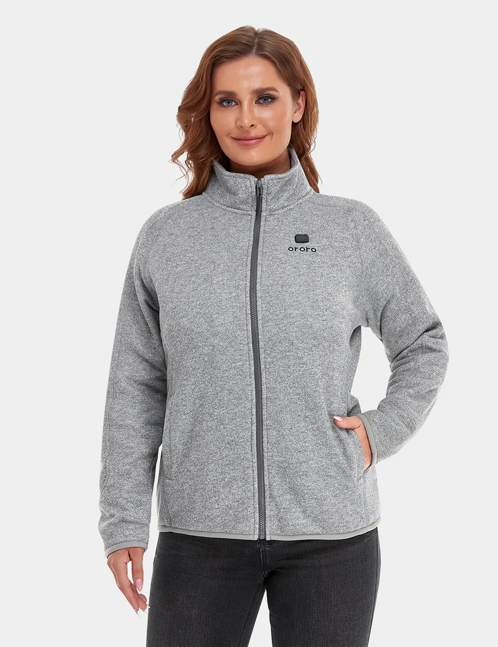 Womens Full-Zip Heated Fleece Jacket with Adjustable Temperature Control