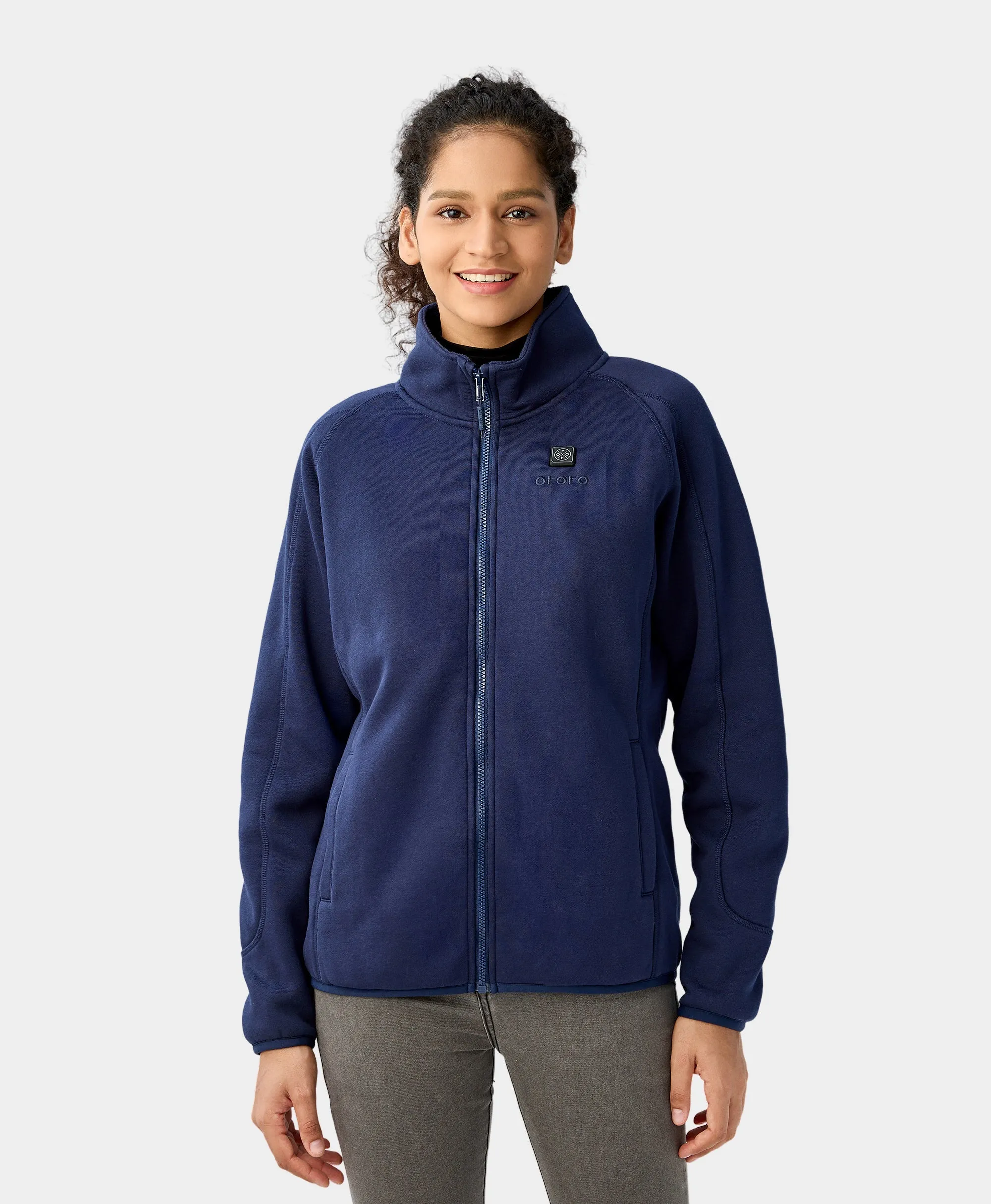 Womens Full-Zip Heated Fleece Jacket with Adjustable Temperature Control