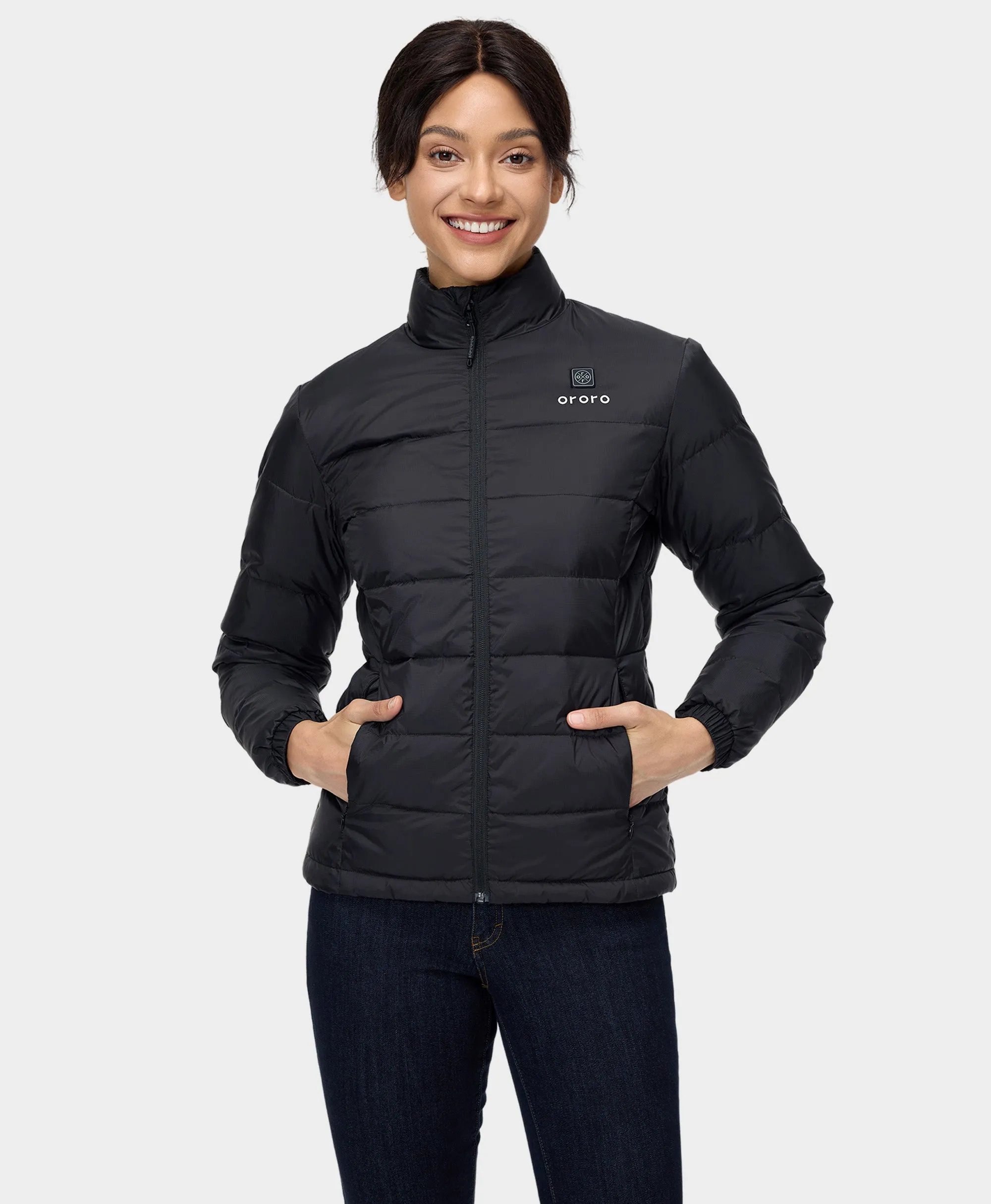 Women’s Heated Puffer Jacket - Black/Yellow