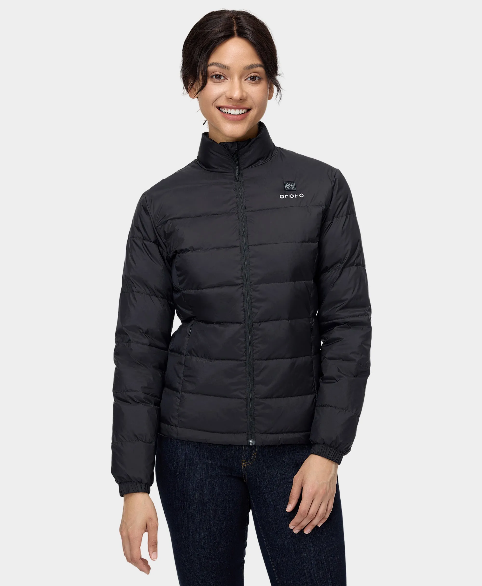 Women’s Heated Puffer Jacket - Black/Yellow