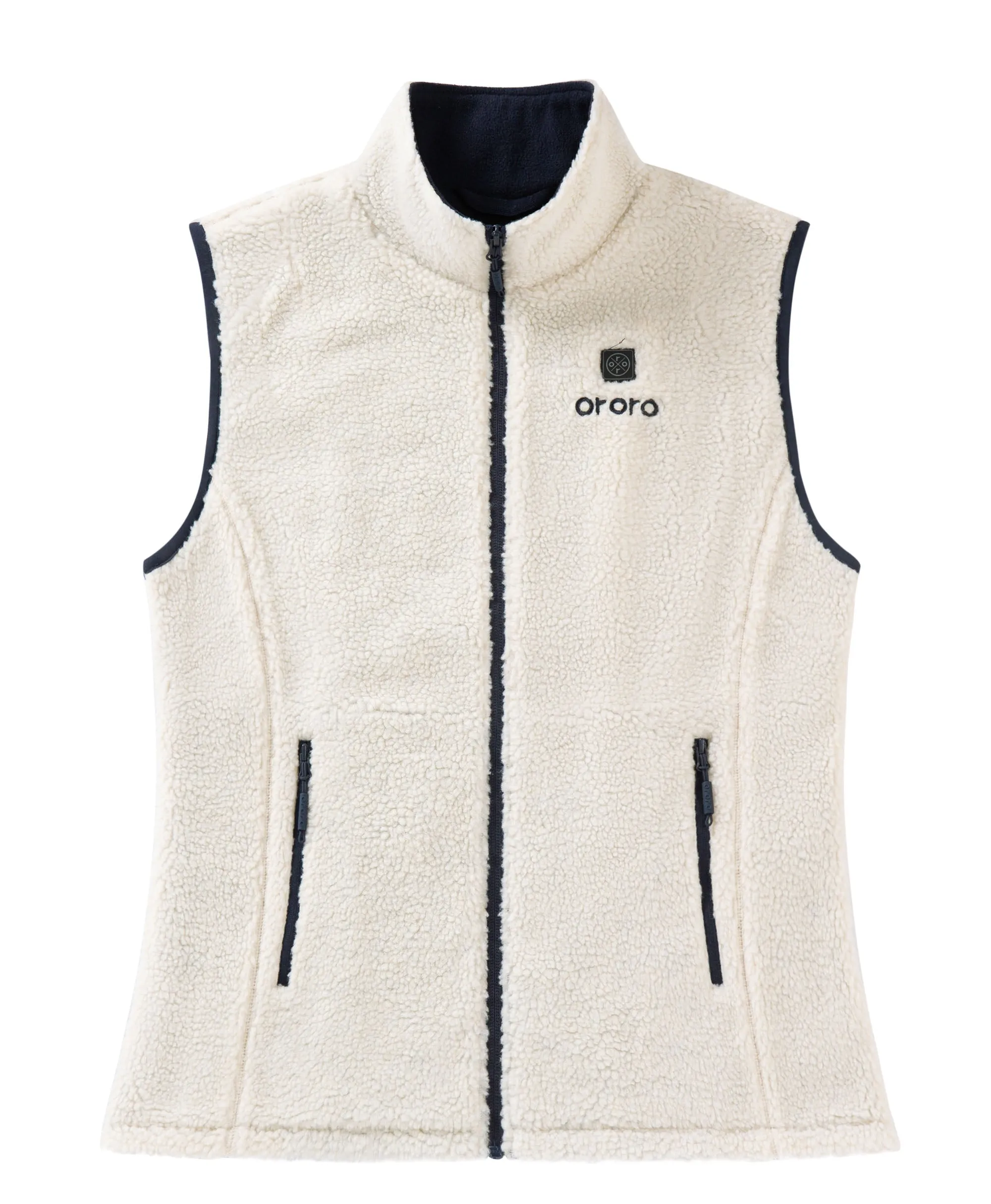 Women's Heated Recycled Fleece Vest - White/Gray