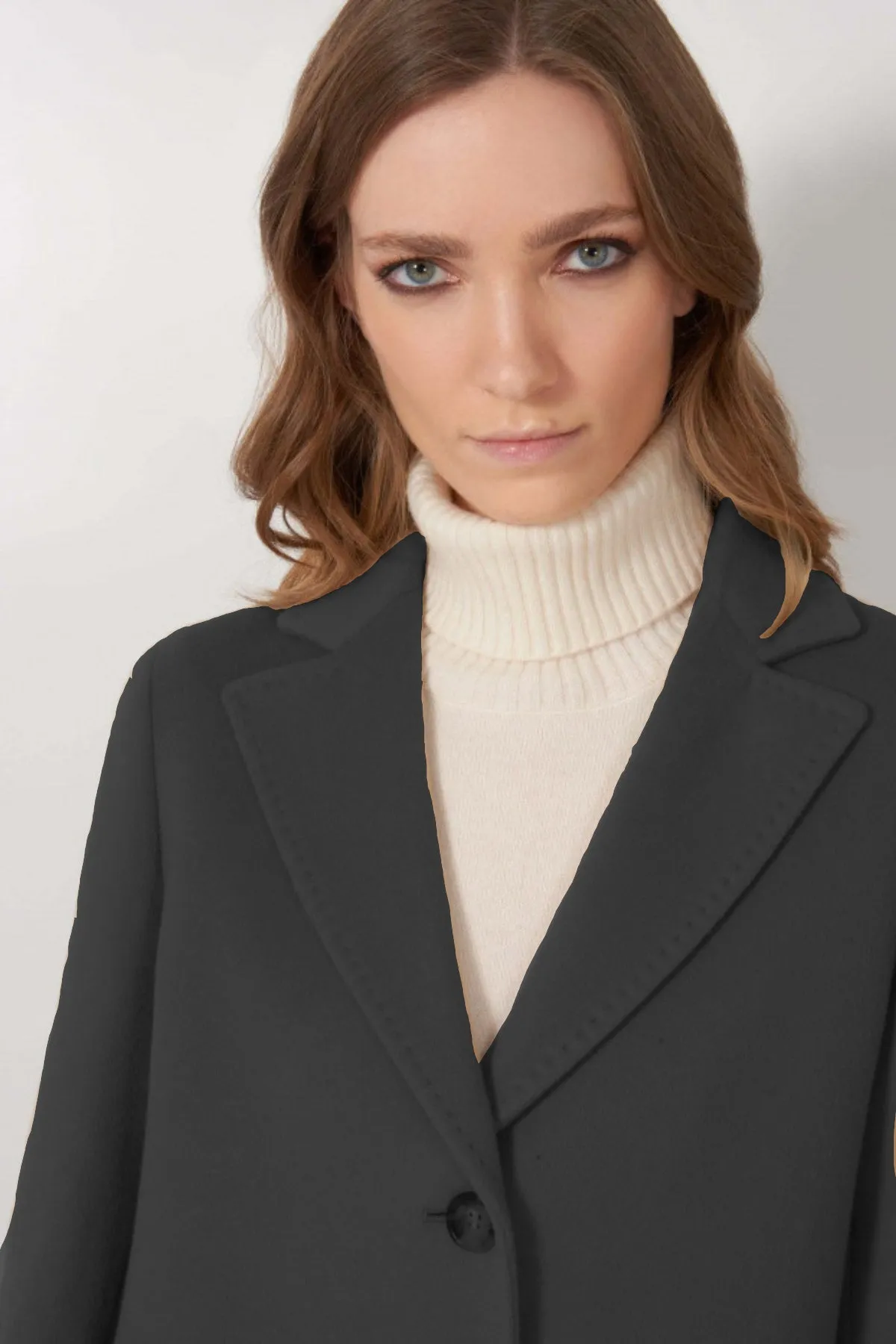 Wool & Cashmere Coat with Notch Collar 38001