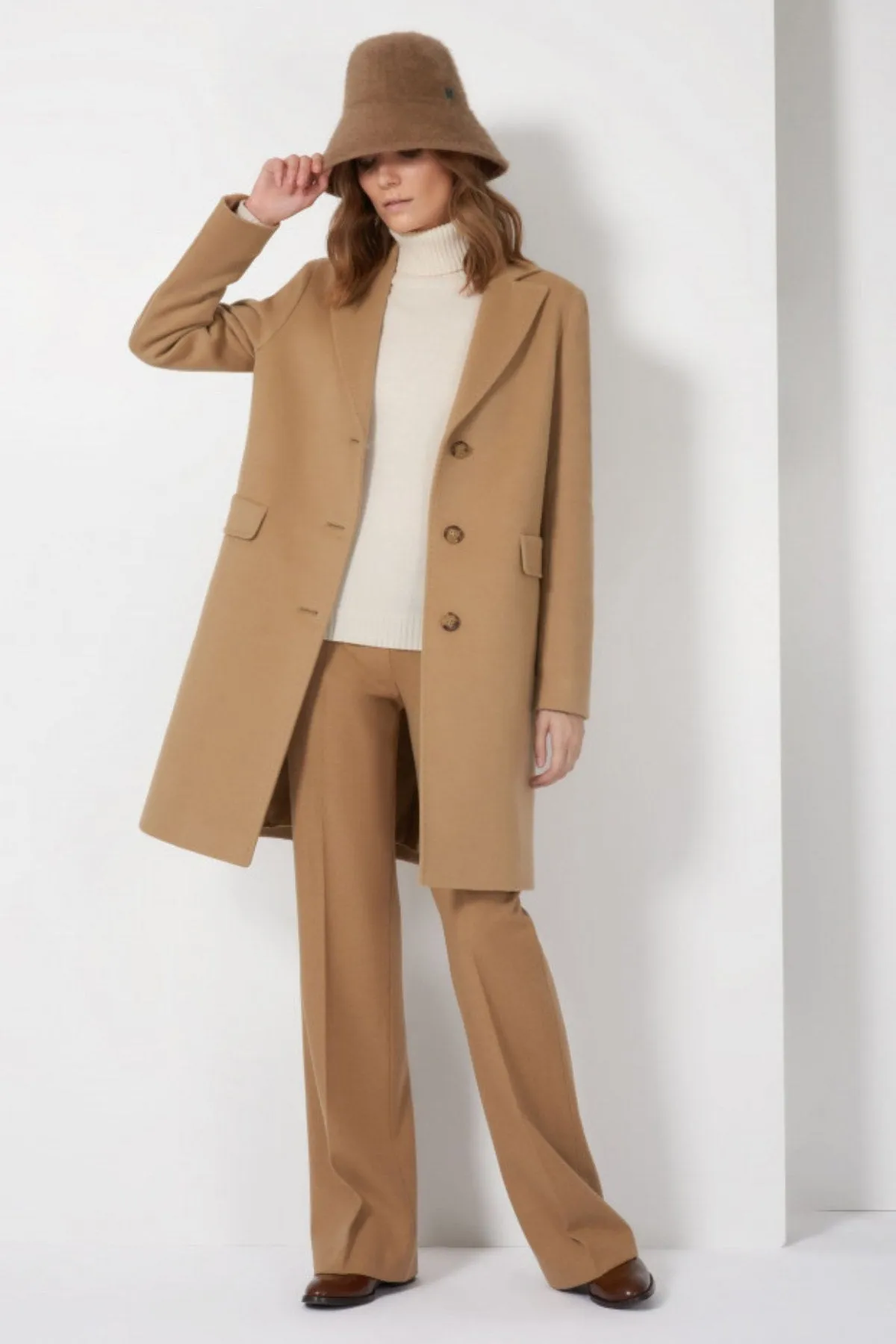 Wool & Cashmere Coat with Notch Collar 38001