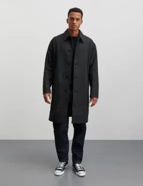 Wool Herringbone Curtis Coat, Charcoal Gray