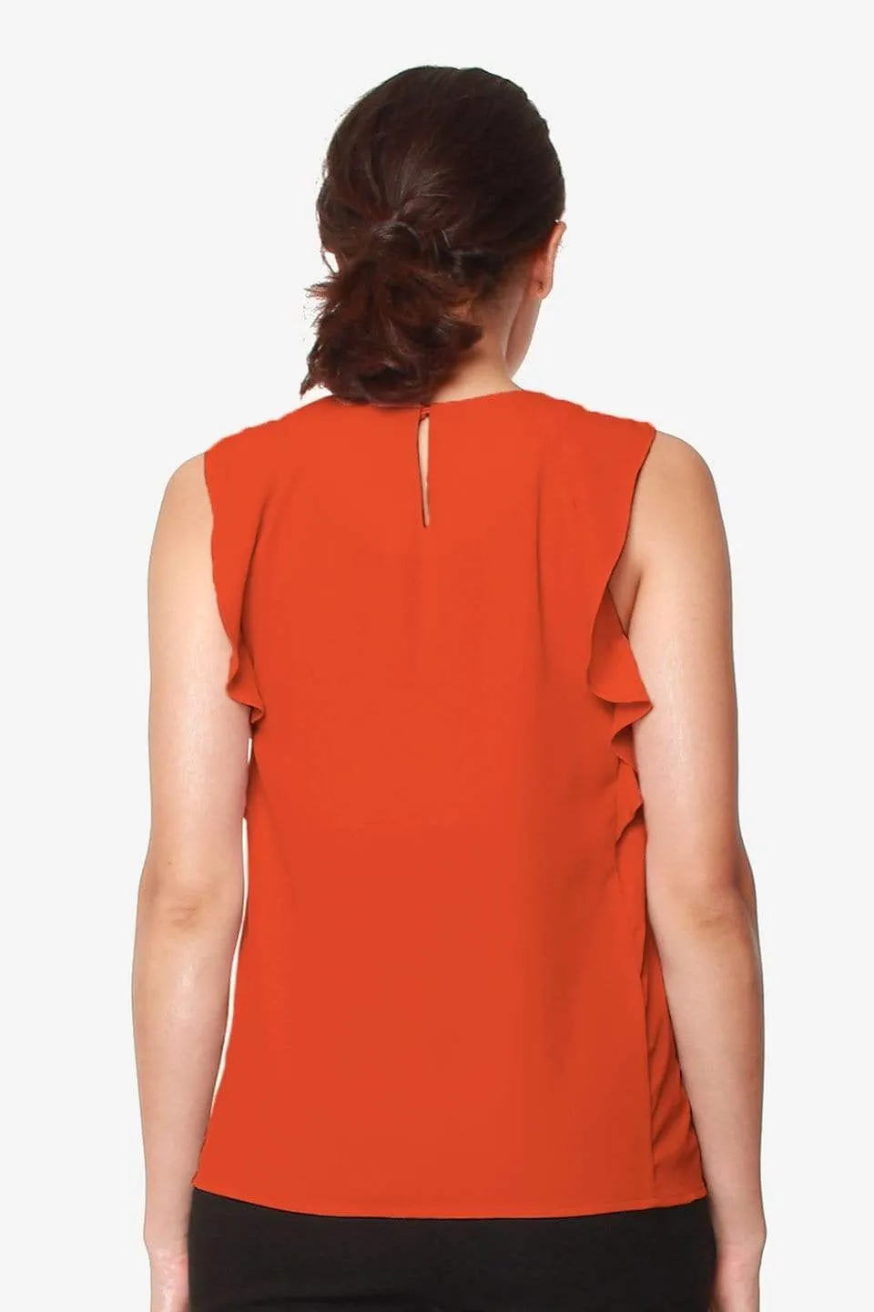 Woven Flutter Sleeve Clarity Nursing Top Autumn Orange