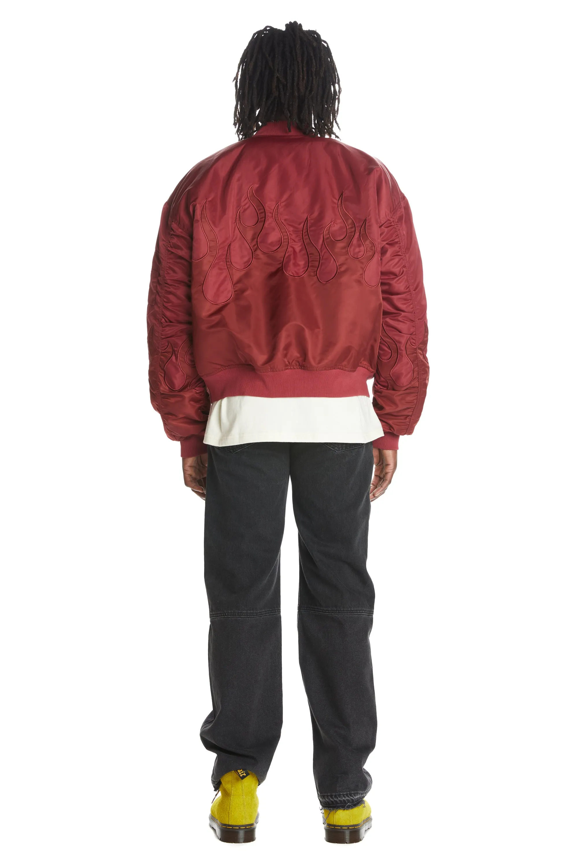 Zip Flames Bomber Jacket